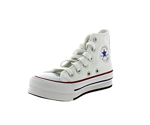 Converse Chuck Taylor All Star Eva Lift Canvas Platform Sneaker, White/Garnet/Navy, 34 EU von Converse