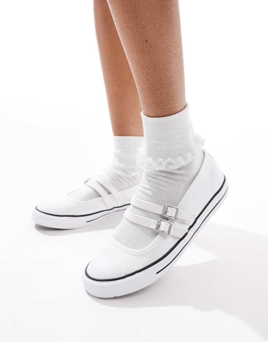 Converse - Chuck Taylor All Star - Flache Ballerinas im Mary-Jane-Stil in Weiß Converse - Chuck Taylor All Star - Flache Ballerinas im Mary-Jane-Stil in Weiß von Converse