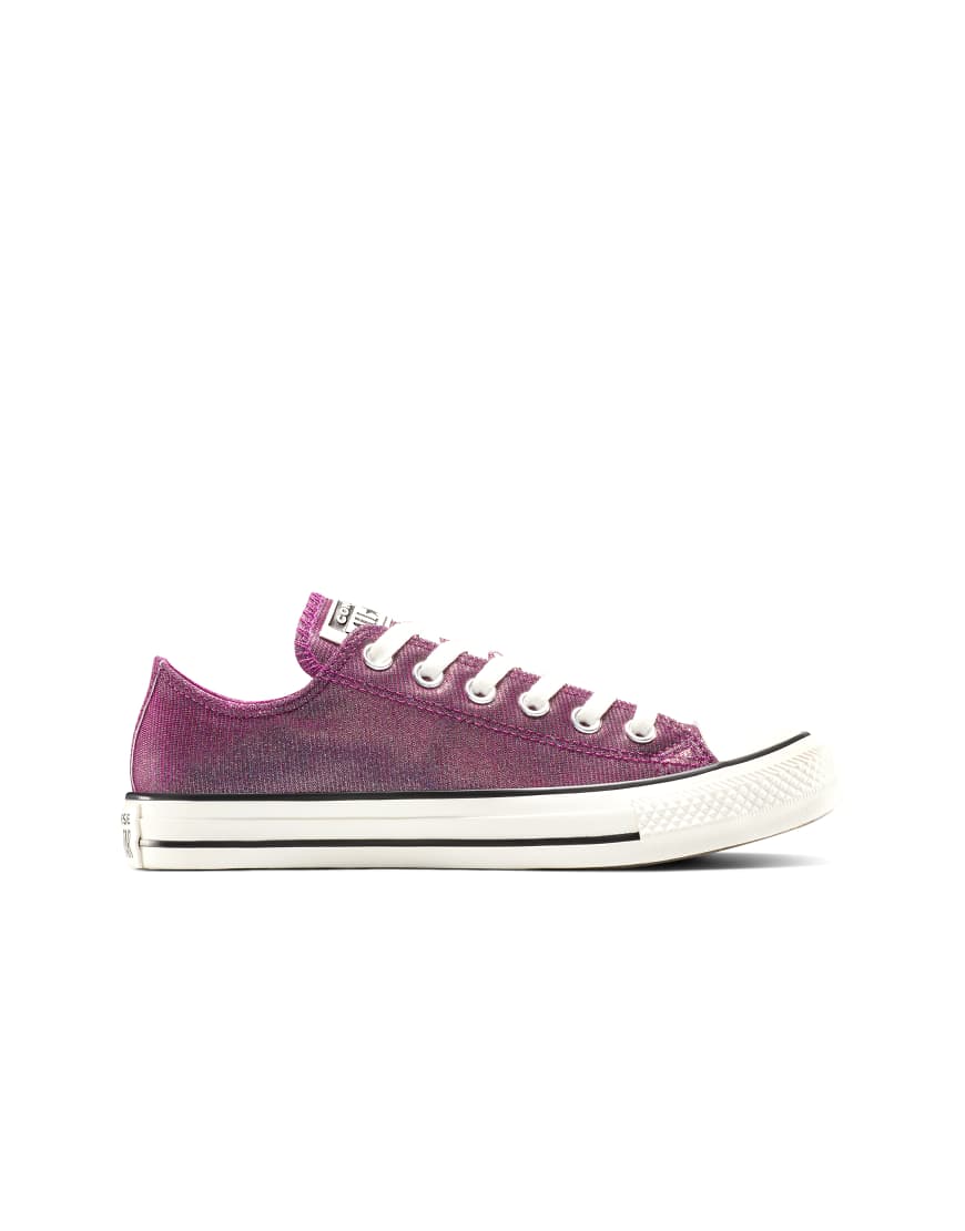 Converse - Chuck Taylor All Star - Glitzernde Sneaker in Frozen Acai/Schwarz/Egret-Lila von Converse
