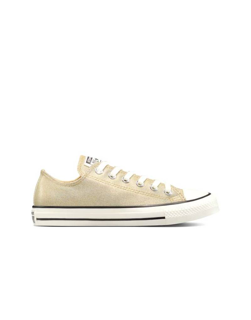 Converse - Chuck Taylor All Star - Glitzernde Sneaker in Last Straw/Egret/Schwarz-Brown von Converse