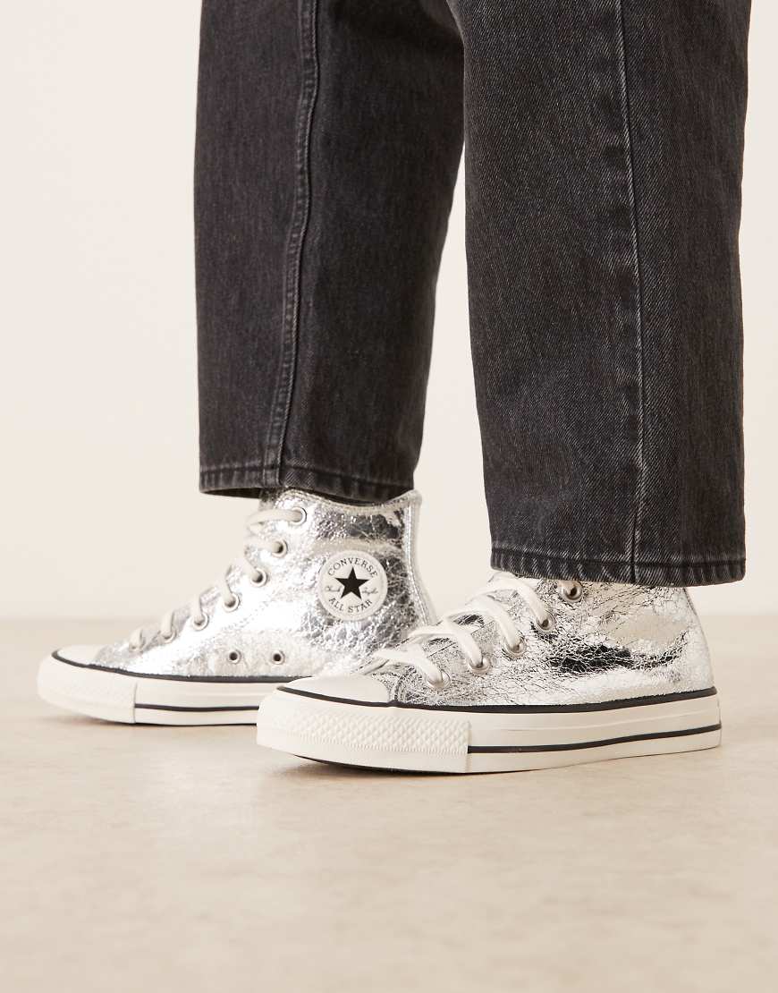 Converse - Chuck Taylor All Star Hi - Sneaker in Metallic-Silber von Converse