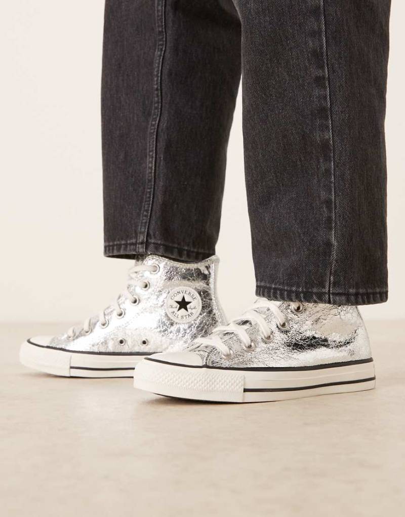 Converse - Chuck Taylor All Star Hi - Sneaker in Metallic-Silber von Converse