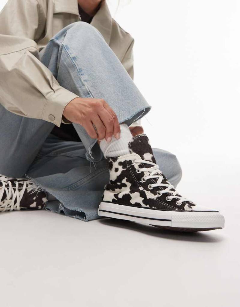 Converse - Chuck Taylor All Star Hi - Sneaker mit Kuhfellmuster-Weiß von Converse
