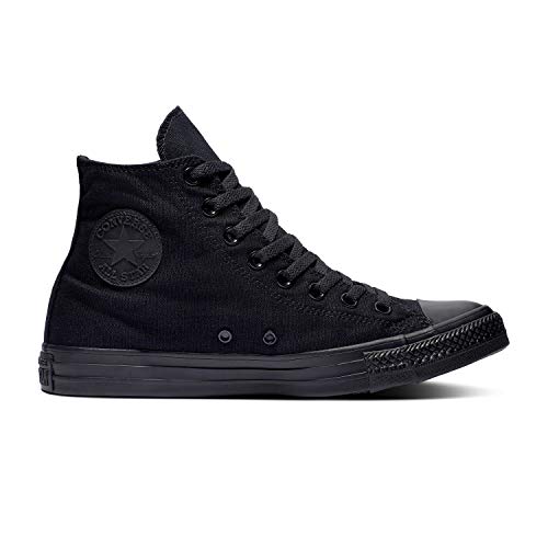 Converse Chuck Taylor All Star High Classic CTAS Hi Unisex Canvas Sneaker mit 7kmh Aufkleber Schwarz Mono 36,5 von Converse