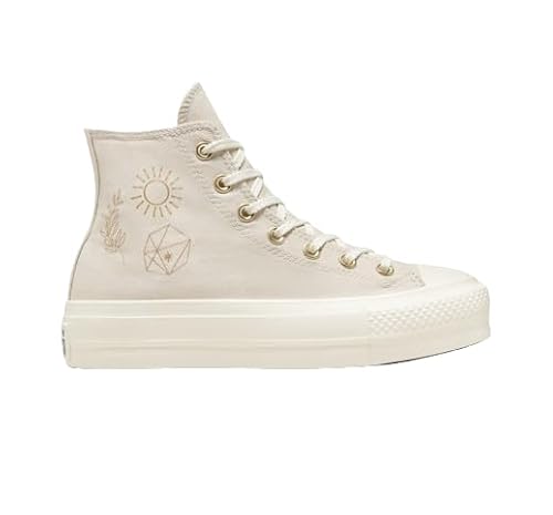 Converse Chuck Taylor All Star Lift Platform Golden Elements Größe 42, Desert Sand/Egret/Light Gold, 39 EU von Converse