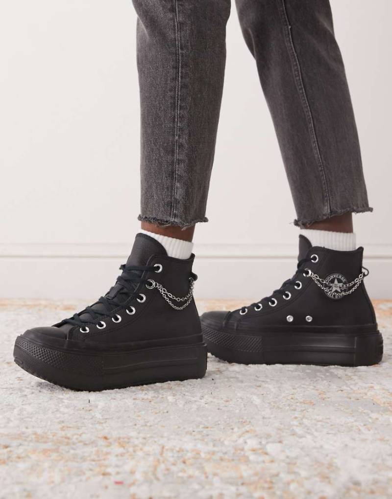 Converse - Chuck Taylor All Star Lift Double Stack - Sneaker in Schwarz mit Kettenverzierung Converse - Chuck Taylor All Star Lift Double Stack - Sneaker in Schwarz mit Kettenverzierung von Converse