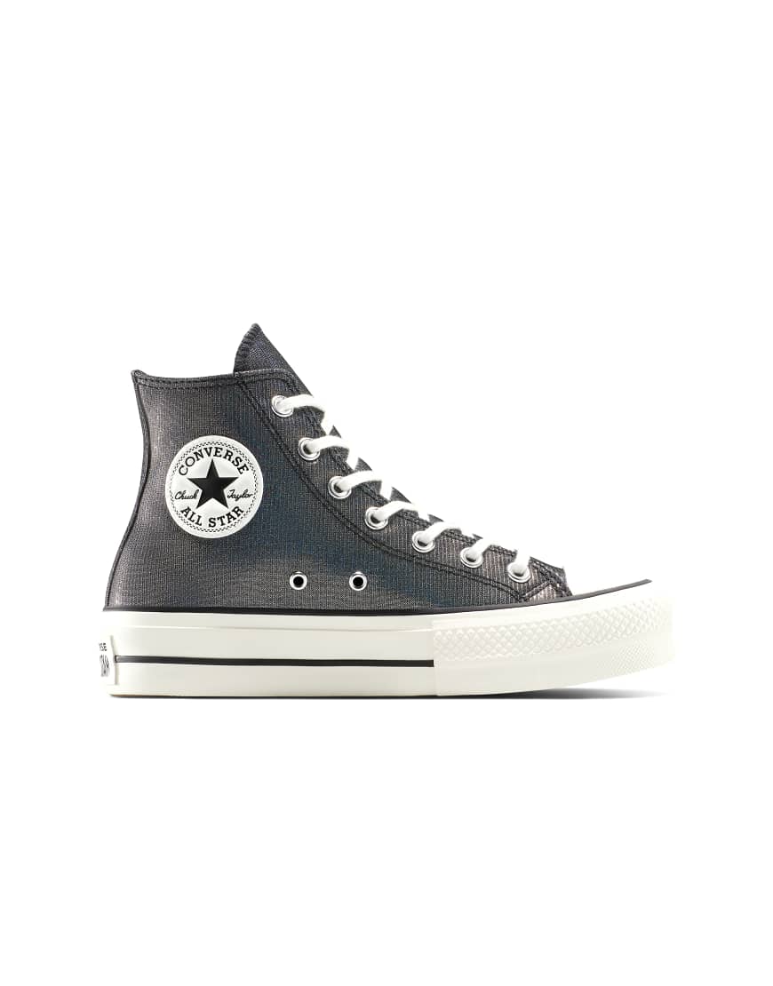 Converse - Chuck Taylor All Star Lift - Glitzernde Sneaker in Schwarz/Schwarz/Egret mit Plateausohle von Converse