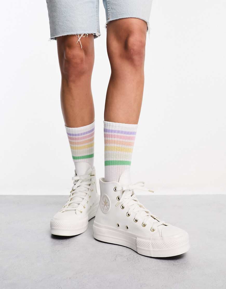 Converse - Chuck Taylor All Star Lift Hi - Sneaker in Weiß und Gold von Converse