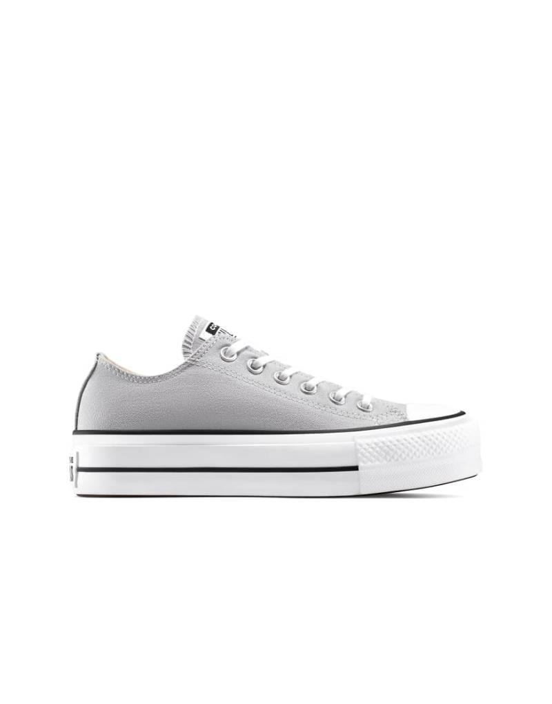 Converse - Chuck Taylor All Star Lift - Knöchelhohe Sneaker mit Plateausohle in Grey Area/Weiß/Schwarz-Grau von Converse
