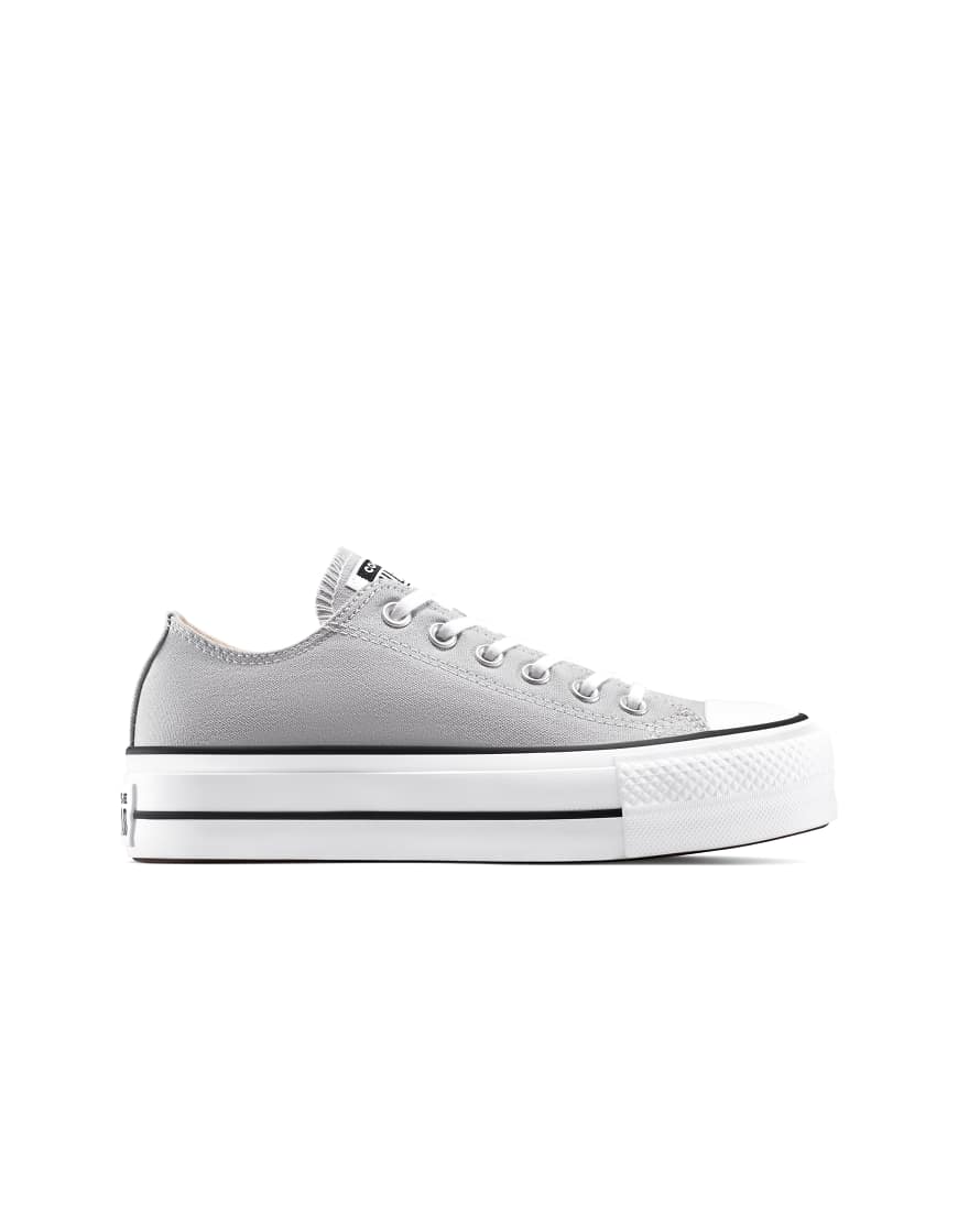Converse - Chuck Taylor All Star Lift - Knöchelhohe Sneaker mit Plateausohle in Grey Area/Weiß/Schwarz-Grau von Converse