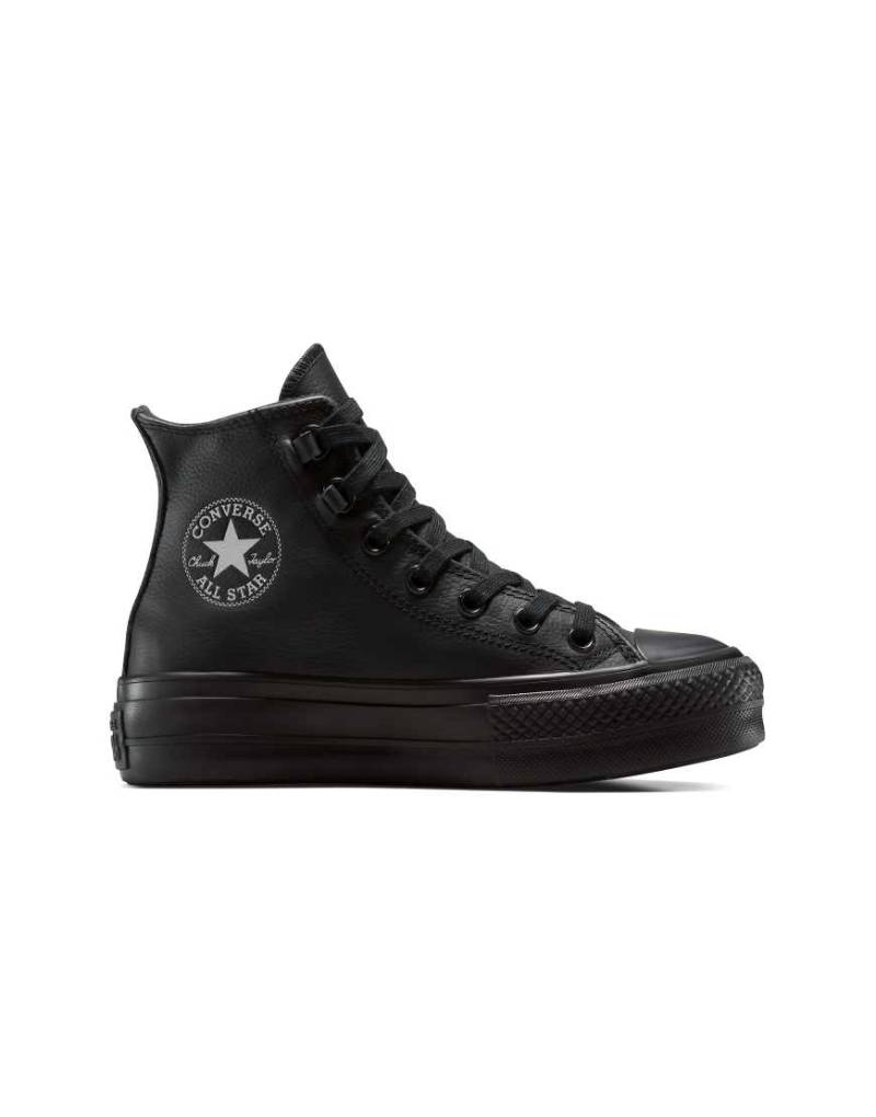Converse - Chuck Taylor All Star Lift Hi - Sneaker aus Leder in Schwarz mit Plateausohle von Converse