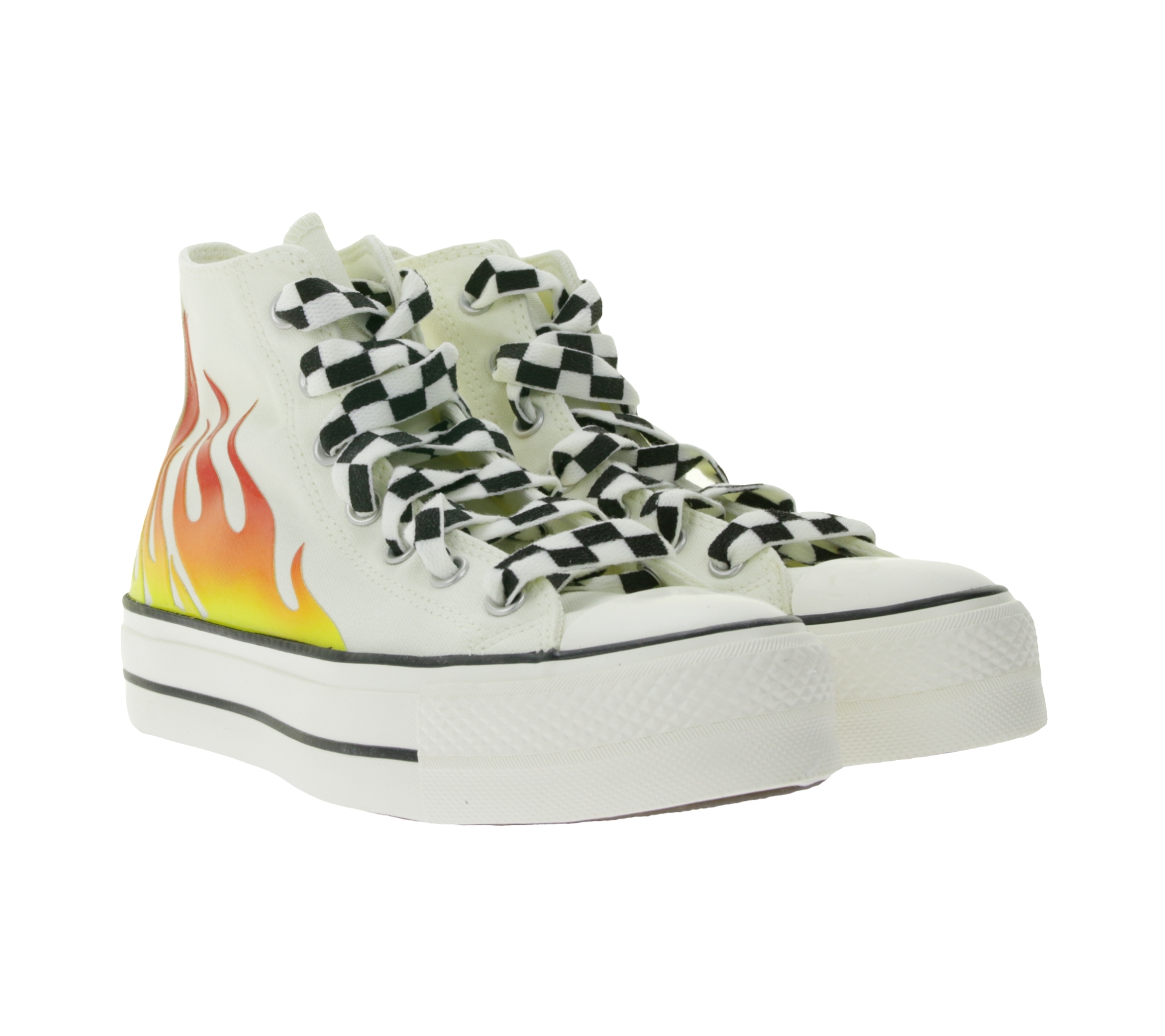 Converse Chuck Taylor All Star Lift Platform Flames Damen Schuhe High Top Chucks mit bequemen Ortholite-Fußbett Retro-Sneaker A07892C Hell-Beige von Converse