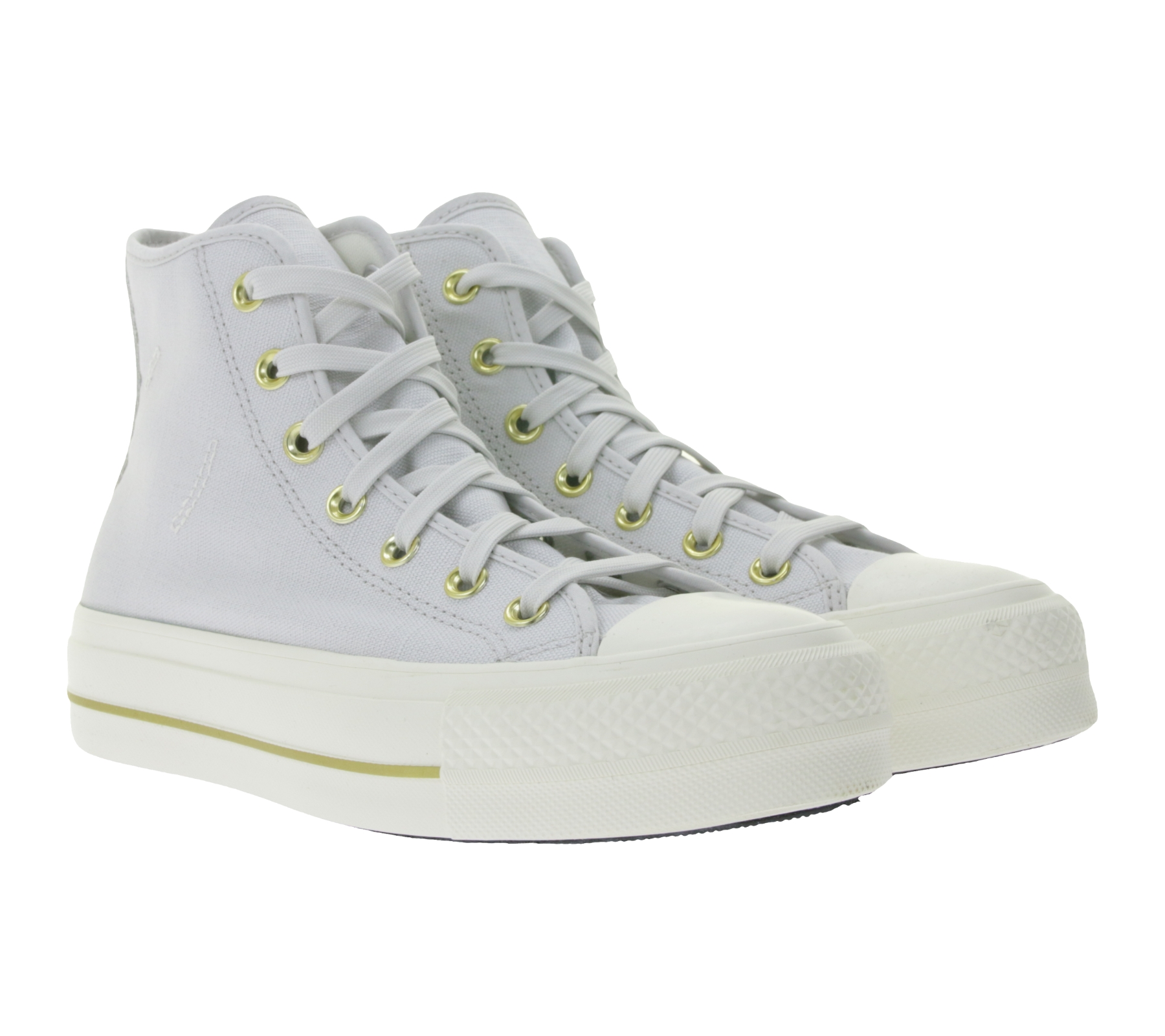 Converse Chuck Taylor All Star Lift Platform Tailored Lines Damen Schuhe High Top Chucks mit goldfarbigen Details Retro-Sneaker A08237C Grau von Converse
