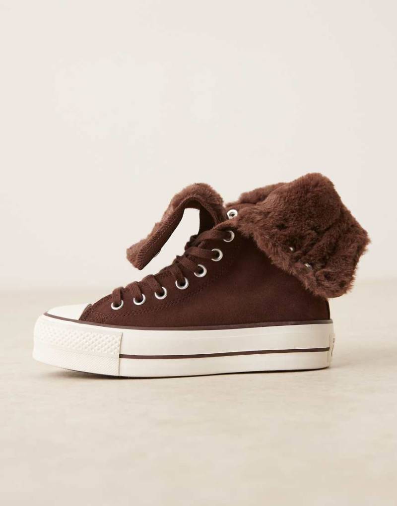 Converse - Chuck Taylor All Star Lift - Sneaker in Braun mit Umschlag-Brown von Converse