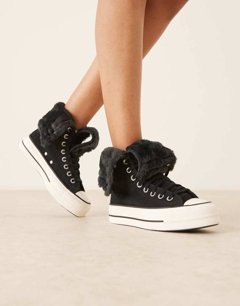 Converse - Chuck Taylor All Star Lift - Sneaker in Schwarz mit Umschlag von Converse
