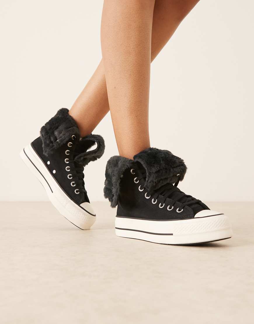 Converse - Chuck Taylor All Star Lift - Sneaker in Schwarz mit Umschlag von Converse