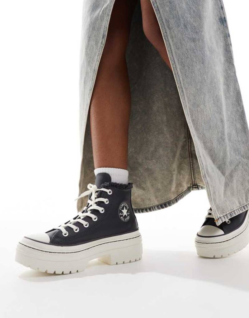 Converse - Chuck Taylor All Star Lugged Hi - Sneaker in Schwarz mit Absatz in Weiß von Converse