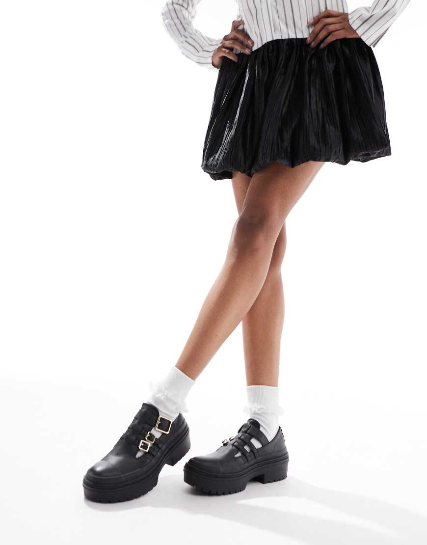 Converse - Chuck Taylor All Star - Mary-Jane-Schuhe in Schwarz mit Plateausohle von Converse
