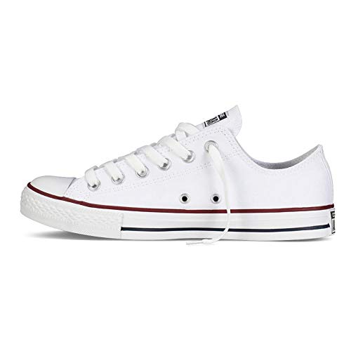 Converse Chuck Taylor All Star Ox Sportschuhe aus Leinen, Unisex, Schwarz - Weiß Optisches Weiß - Größe: 43 EU von Converse