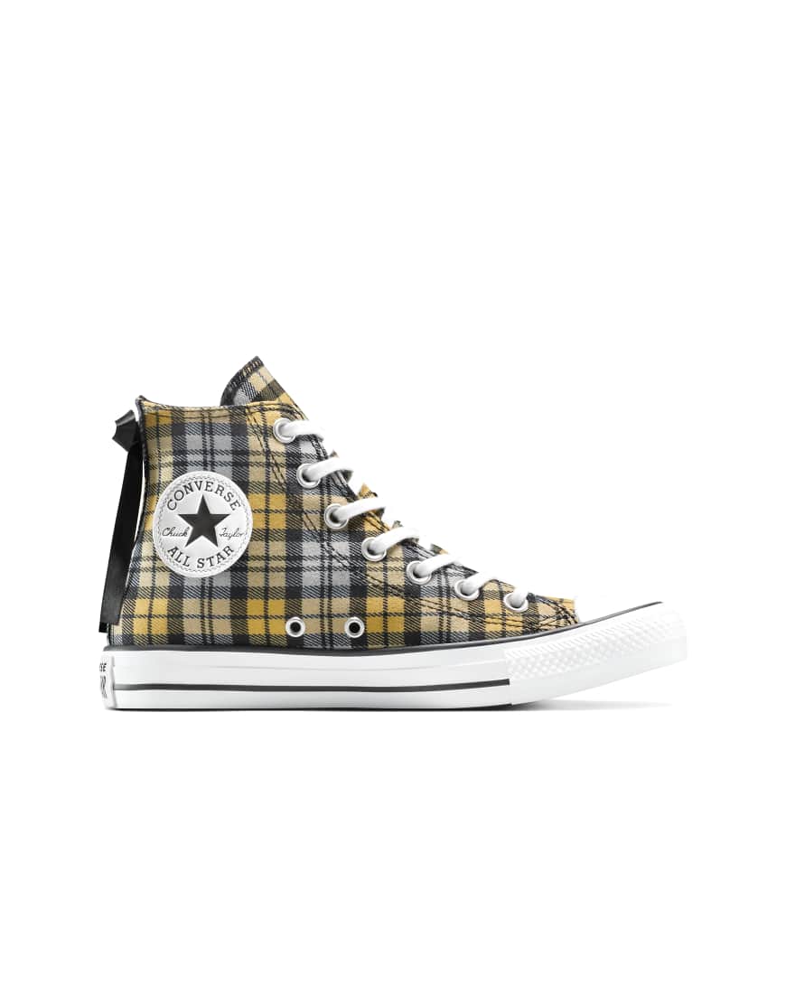 Converse - Chuck Taylor All Star - Sneaker mit Schottenkaromuster in Schwarz/Gelb/Weiß von Converse