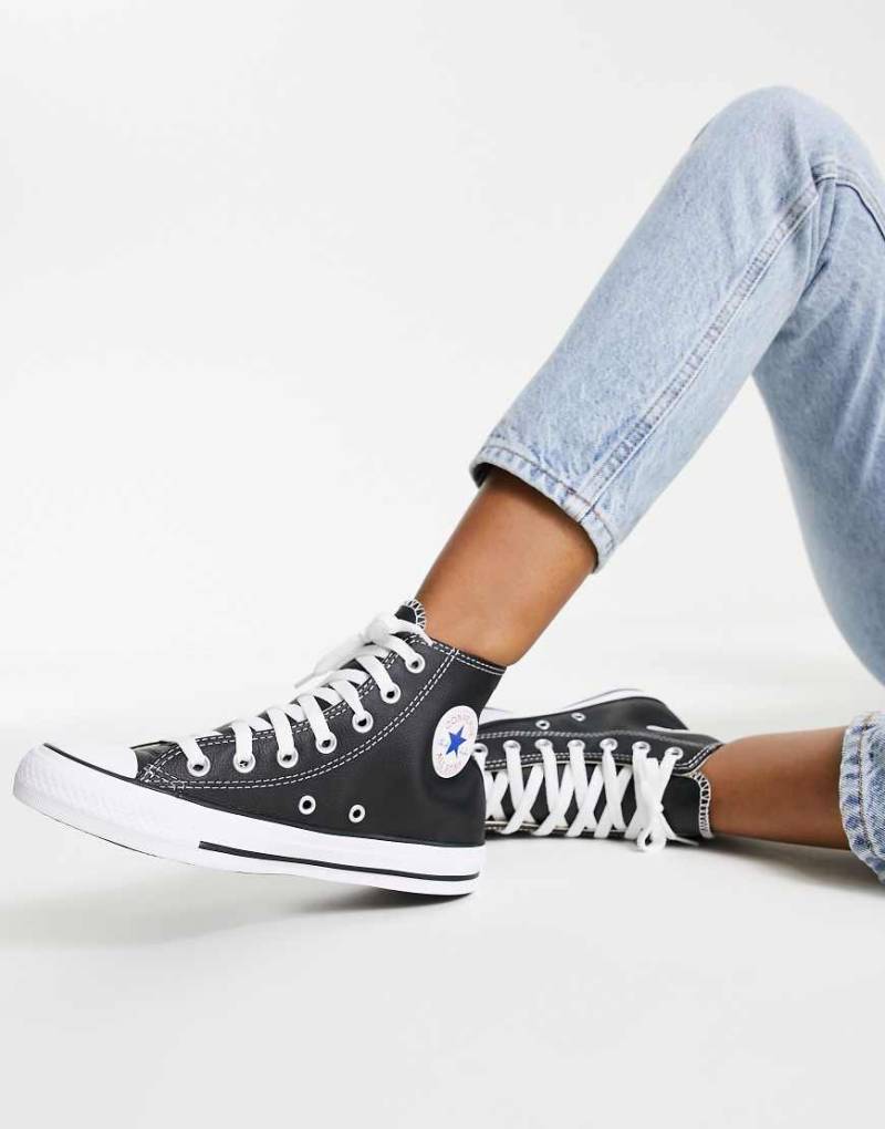 Converse - Chuck Taylor Hi - Sneaker aus Leder in Schwarz von Converse