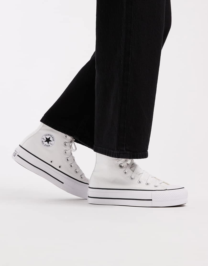 Converse - Chuck Taylor Lift Hi - Knöchelhohe Sneaker in Weiß mit Plateausohle von Converse