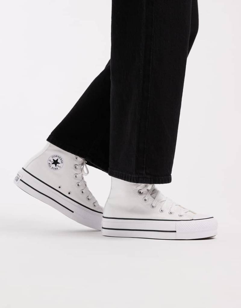 Converse - Chuck Taylor Lift Hi - Knöchelhohe Sneaker in Weiß mit Plateausohle von Converse