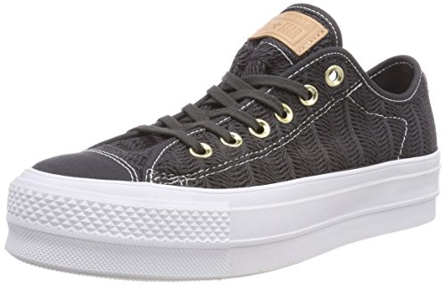 Converse Damen CTAS Lift OX Sneaker, Schwarz (Almost Black/Almost Black 049), 37 EU von Converse