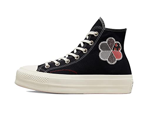 Converse Damen Chuck Taylor All Star Lift Sneakers, Schwarz/Egret/Rot, 37 EU von Converse