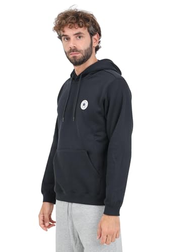 Converse Herren-Kapuzenpullover, schwarz, mit Chuck Taylor Patch, Schwarz , L von Converse