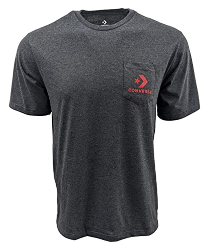 Converse Herren-T-Shirt mit Rundhalsausschnitt, Dunkelgrau (roter Stern/Pfeil-Logo), XX-Large von Converse