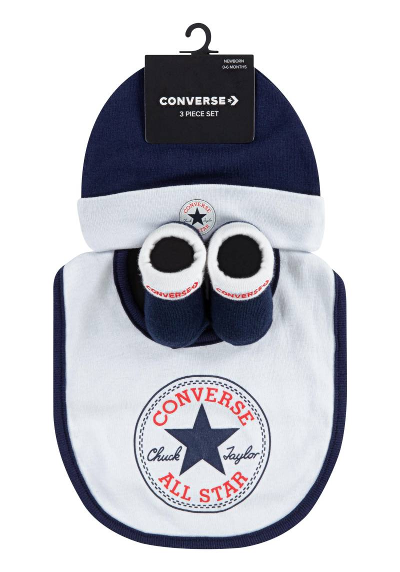 Converse Neugeborenen-Geschenkset "CHUCK INFANT HAT BIB BOOTIE SET 3PC" 3 für Babys von Converse