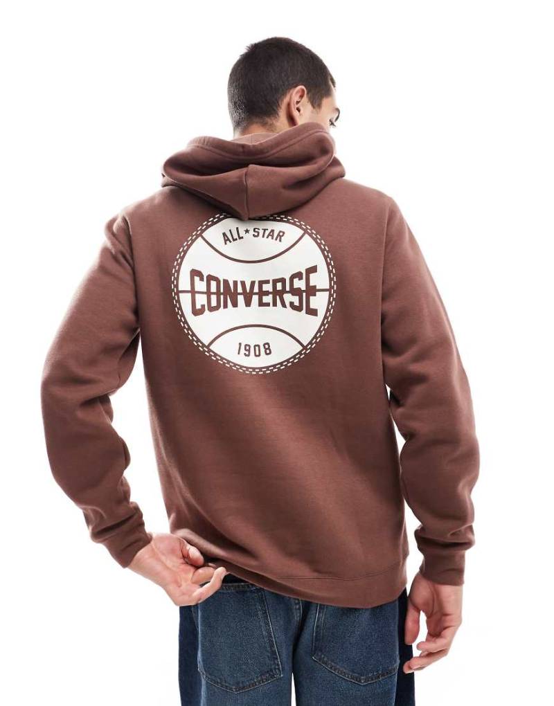 Converse - Retro Chuck - Kapuzenpullover in Braun mit Print von Converse
