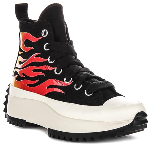 Converse Run Star Hike Hi Flame Skates Herren Textil Sneaker, Schwarz/Rot, 8 Women/6 Men von Converse