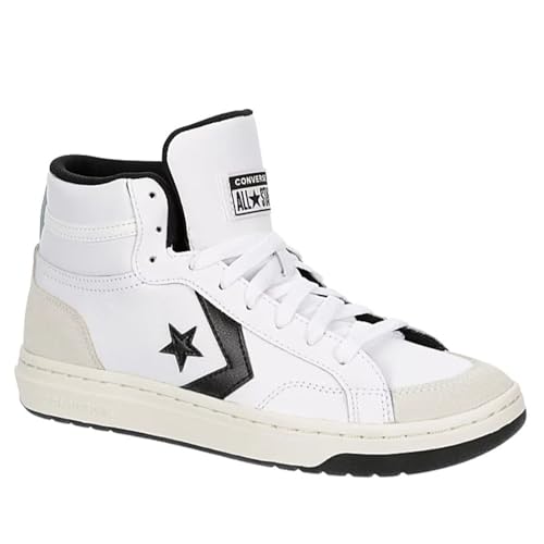 Converse Unisex Pro Blaze V2 Leder-Sneaker – Schnürverschluss, Mittelweiß/Schwarz/Egret, 9.5 Women/8 Men von Converse