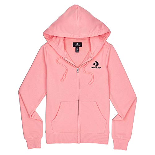 Converse Star Chevron EMB FZ Damen Hoodie Full Zip rosa, Bekleidungsgröße:L von Converse