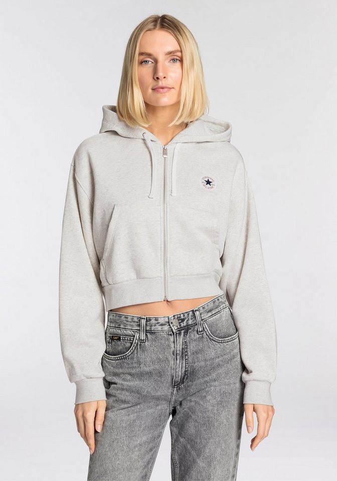 Converse Sweatjacke WOMEN'S CONVERSE RETRO FULL-ZIP HOODIE (1-tlg) cropped von Converse