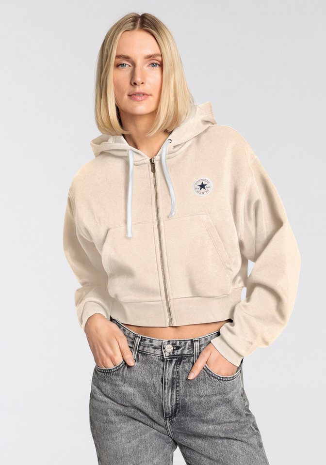 Converse Sweatjacke WOMEN'S CONVERSE RETRO FULL-ZIP HOODIE (1-tlg) cropped von Converse