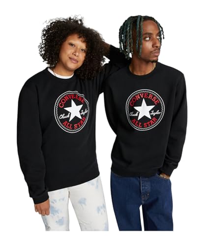 Converse Sweatshirt Stand Fit Chuck Patch Core Crew Uni - Schwarz Modell 10025472-A01 Synthetik XL, Schwarz von Converse
