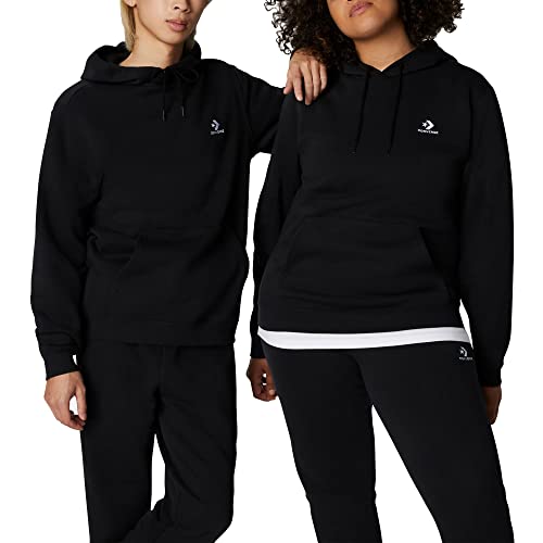 Converse Sweatshirt mit Kapuze Go-To Embroidered Star Chevron Schwarz Code 10024509-A02, Schwarz , S von Converse