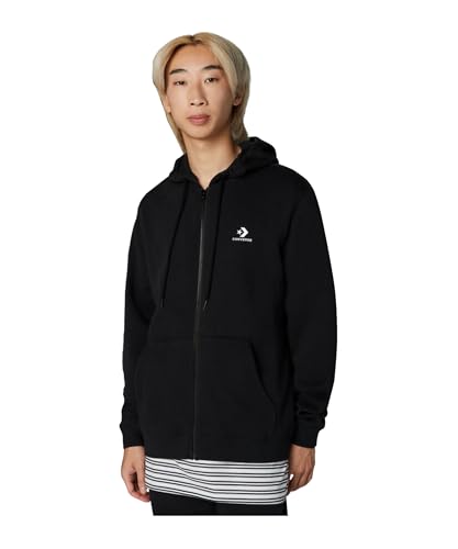 Converse Sweatshirt Zip Star Chevron Crew BB Uni - Schwarz Modell 10024511-A01 Synthetik XXL, Schwarz , XXL von Converse