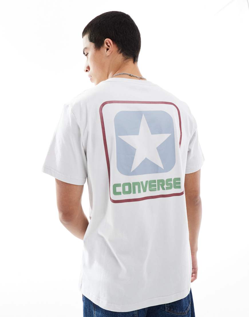 Converse - T-Shirt in Grau mit seitlichem Logo von Converse