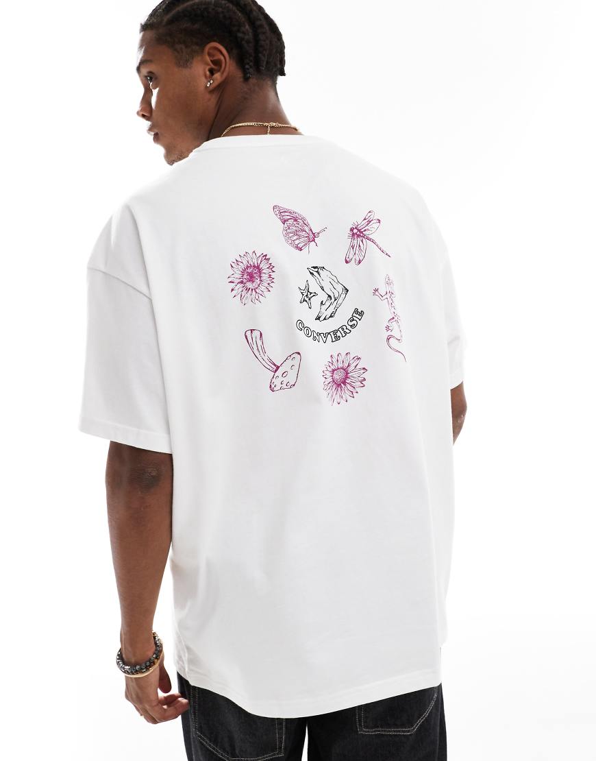Converse - T-Shirt in Weiß mit Lineart-Rückenprint von Converse