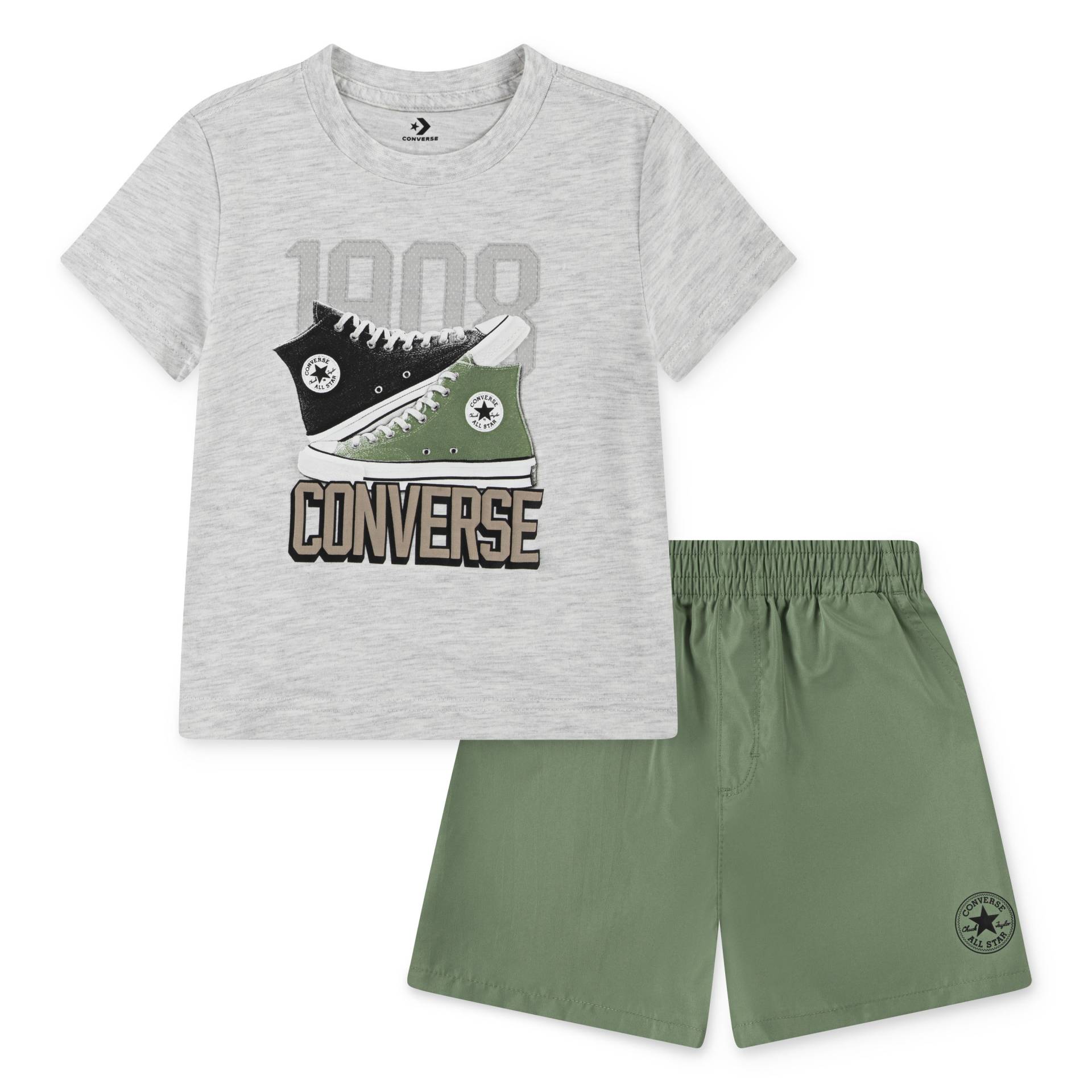 Converse T-Shirt & Shorts "CNVB RETRO REMIX SS+WOVEN SHOR" 2 Stk. tlg. für Kinder von Converse