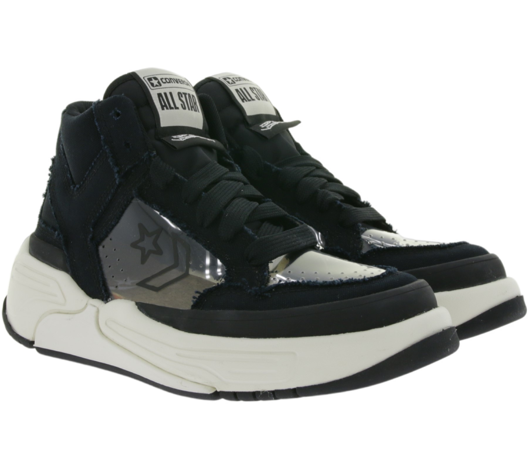 Converse x Joshua Vides Weapon CX Hi Sneaker mit transparenten Overlays Turnschuhe Schwarz von Converse