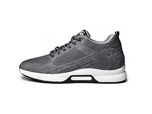 Conzuri Schuhe für Herren | Stilvolle unsichtbare Schuhe zur Erhöhung der Höhe um 6,1 cm | Aufzugsschuhe für Herren, ideal für lässige oder professionelle Anlässe, Rhino Grey, 45 1/3 EU von Conzuri