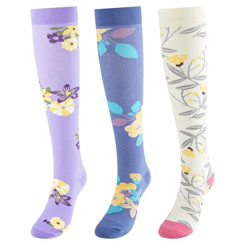 CooTooLa Kompressionsstrümpfe Damen Compression Socken Stützstrümpfe Kompressionssocken für Flug, Sport Laufen Reise Radsport Bunte 3 Paar von CooTooLa