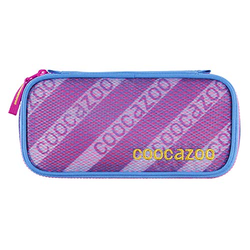 coocazoo Federmäppchen PencilDenzel „MeshFlash Neon Pink“ blau/pink, Schlamperetui, Geodreieckfach, Stundenplanfach, herausnehmbarer Stiftehalter, zusätzliches Reißverschlussfach von Coocazoo