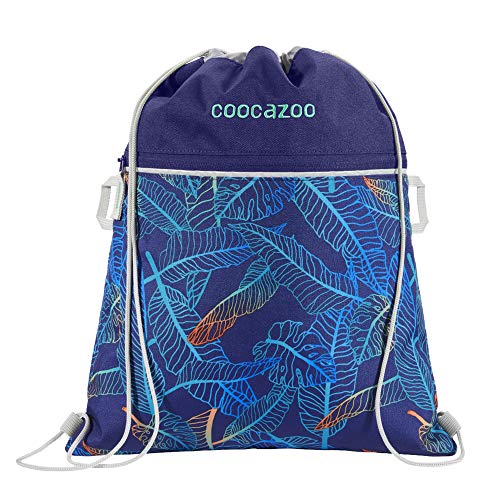 Coocazoo Sportbeutel RocketPocket „Jungle Night“, blau, reflektierende Elemente, Schlaufen zur Befestigung am Schulrucksack, ab der 5. Klasse, 10 Liter von Coocazoo