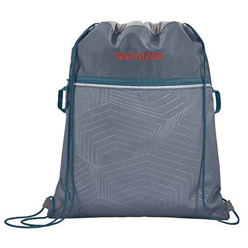 Coocazoo Sportbeutel RocketPocket2 „Streetman“, grau, mit Reißverschlussfach und Kordelzug, Schlaufen zur Befestigung am Schulrucksack, Jungen ab der 5. Klasse, 10 Liter von Coocazoo